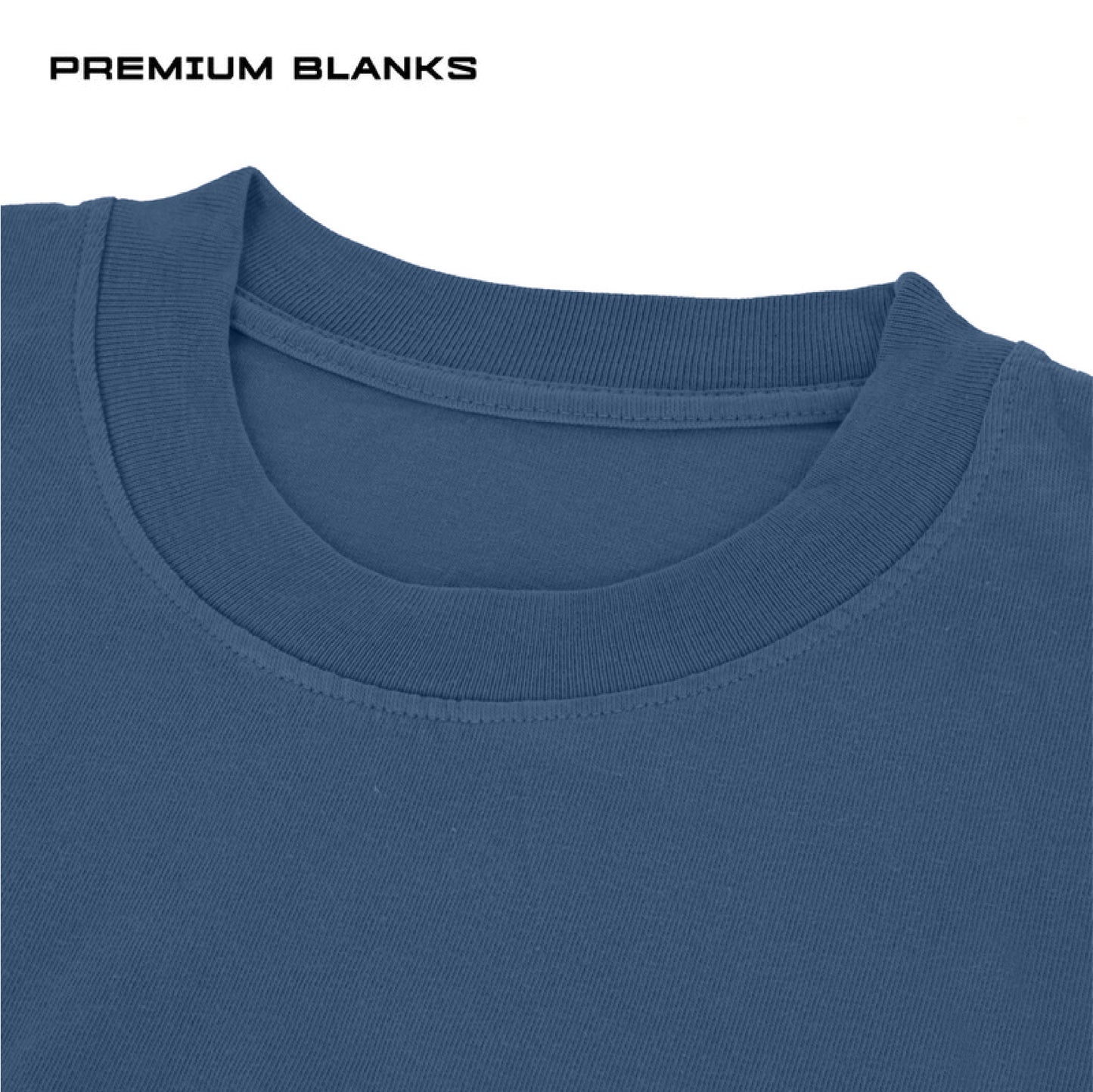 T-SHIRT AZUL INDIGO 240 GSM 100% ALGODÓN HEAVYWEIGHT COTTON