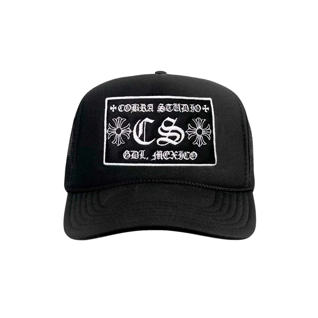 CHROME COBRA Bootleg Trucker Hat Negro