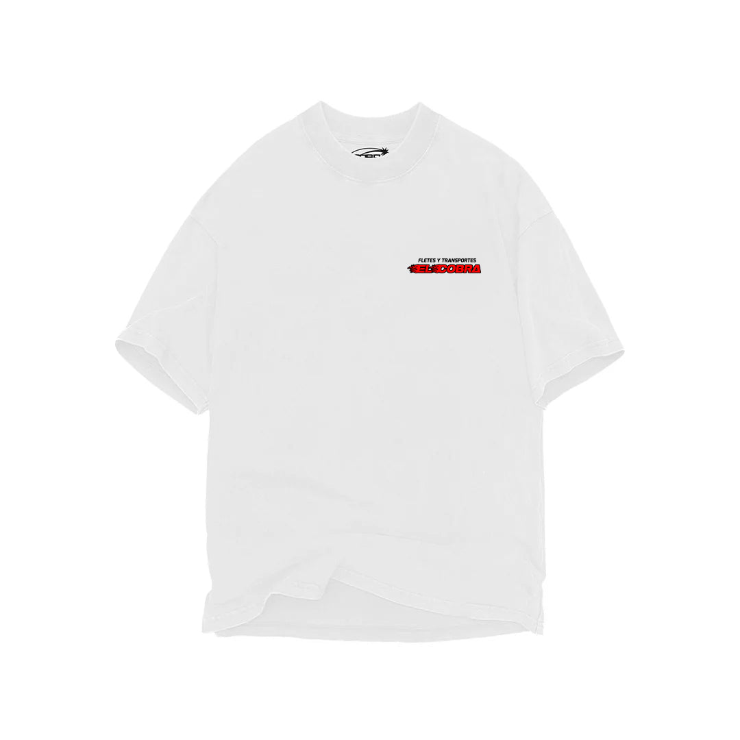 FLETES Y TRANSPORTES "EL COBRA" OVERSIZED HEAVYWEIGHT 240 GSM 100% ALGODÓN BLANCO