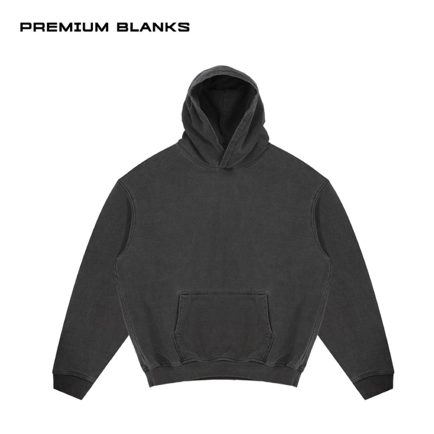 HOODIE NEGRO PIGMENT DYE OVERSIZED 400 GSM 100% ALGODÓN HEAVYWEIGHT COTTON