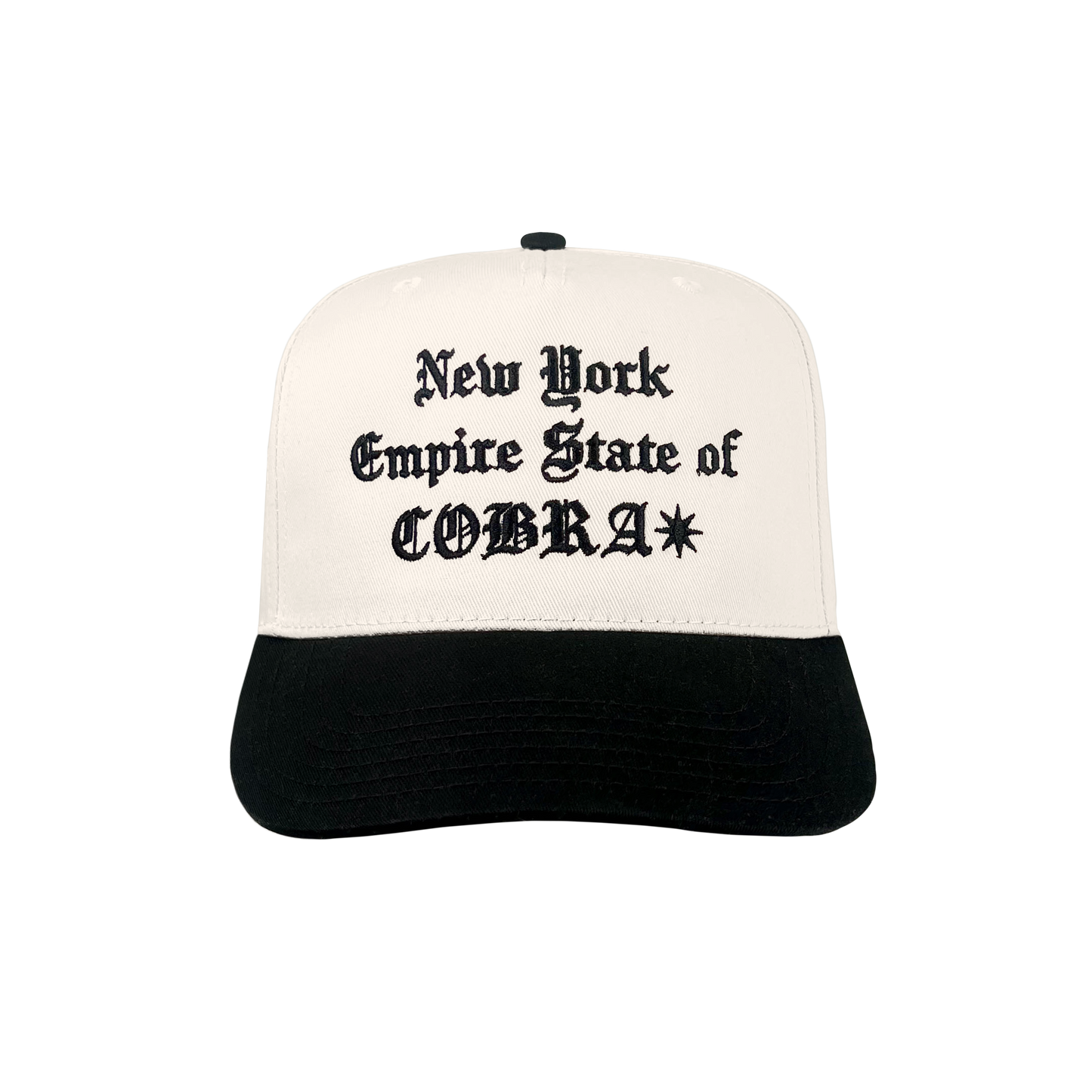 NY Empire State of COBRA Baseball Cap Negro / Hueso