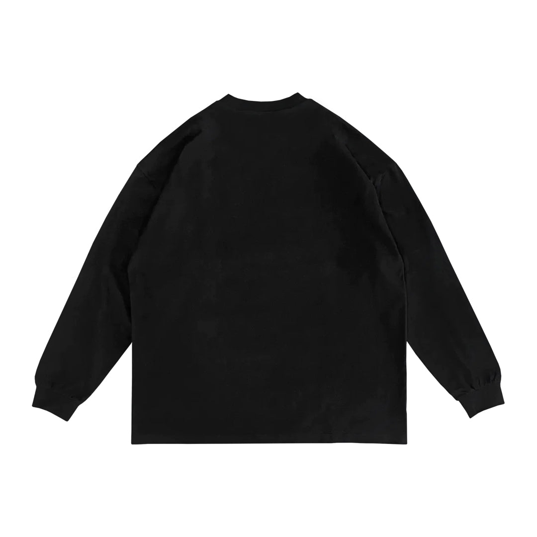 T-SHIRT MANGA LARGA NEGRO OVERSIZED 240 GSM 100% ALGODÓN HEAVYWEIGHT COTTON