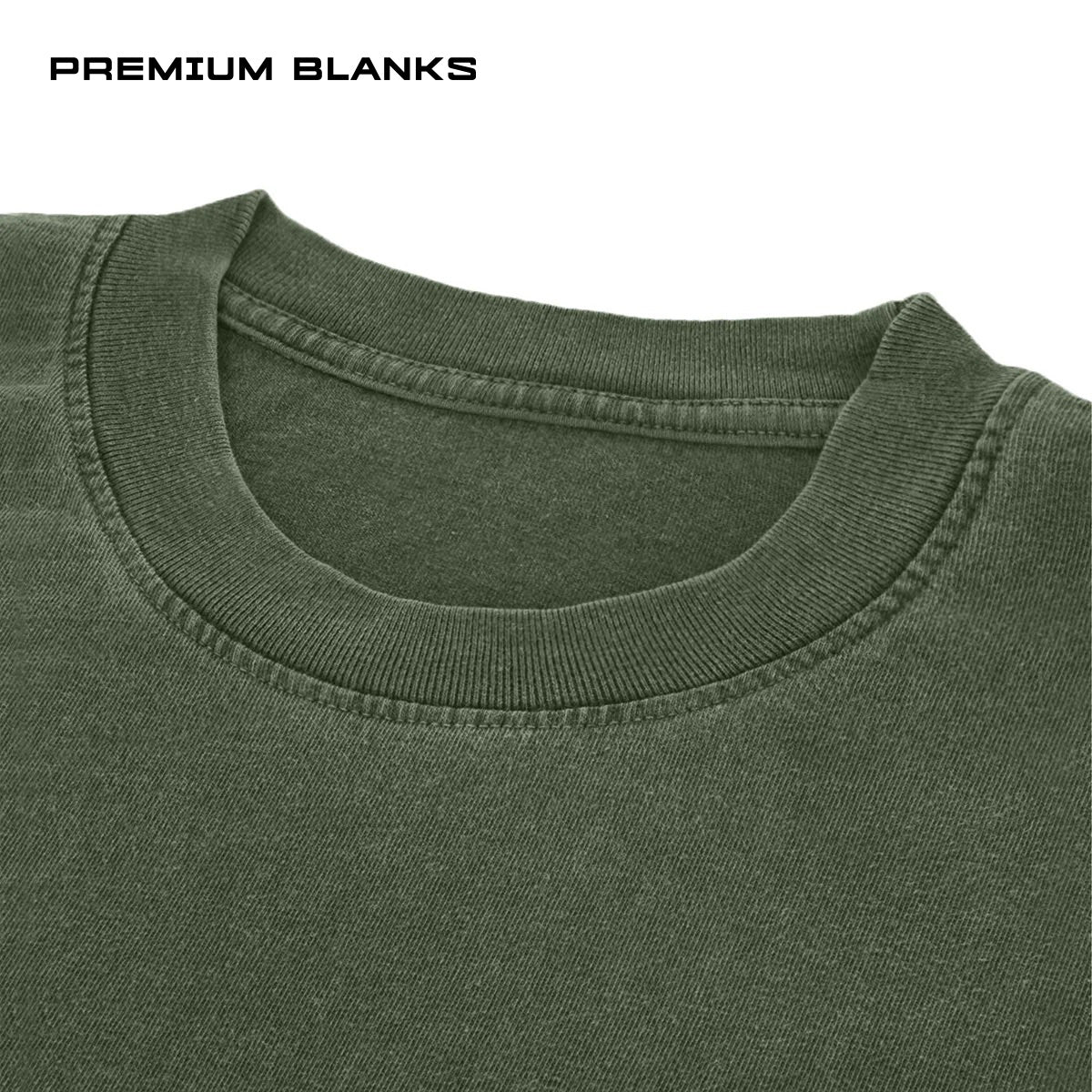 T-SHIRT OLIVO PIGMENT OVERSIZED 240 GSM 100% ALGODÓN HEAVYWEIGHT COTTON
