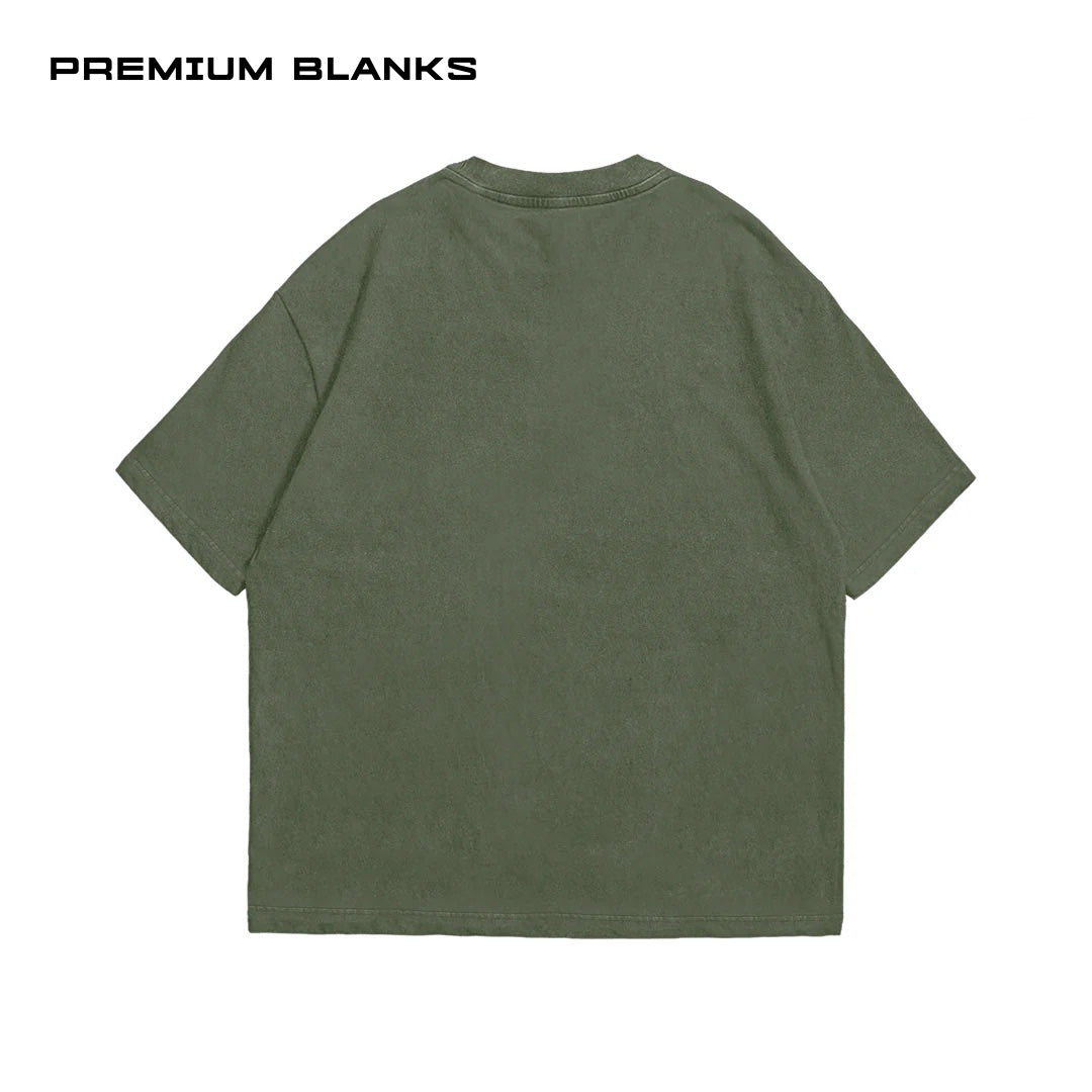 T-SHIRT OLIVO PIGMENT OVERSIZED 240 GSM 100% ALGODÓN HEAVYWEIGHT COTTON