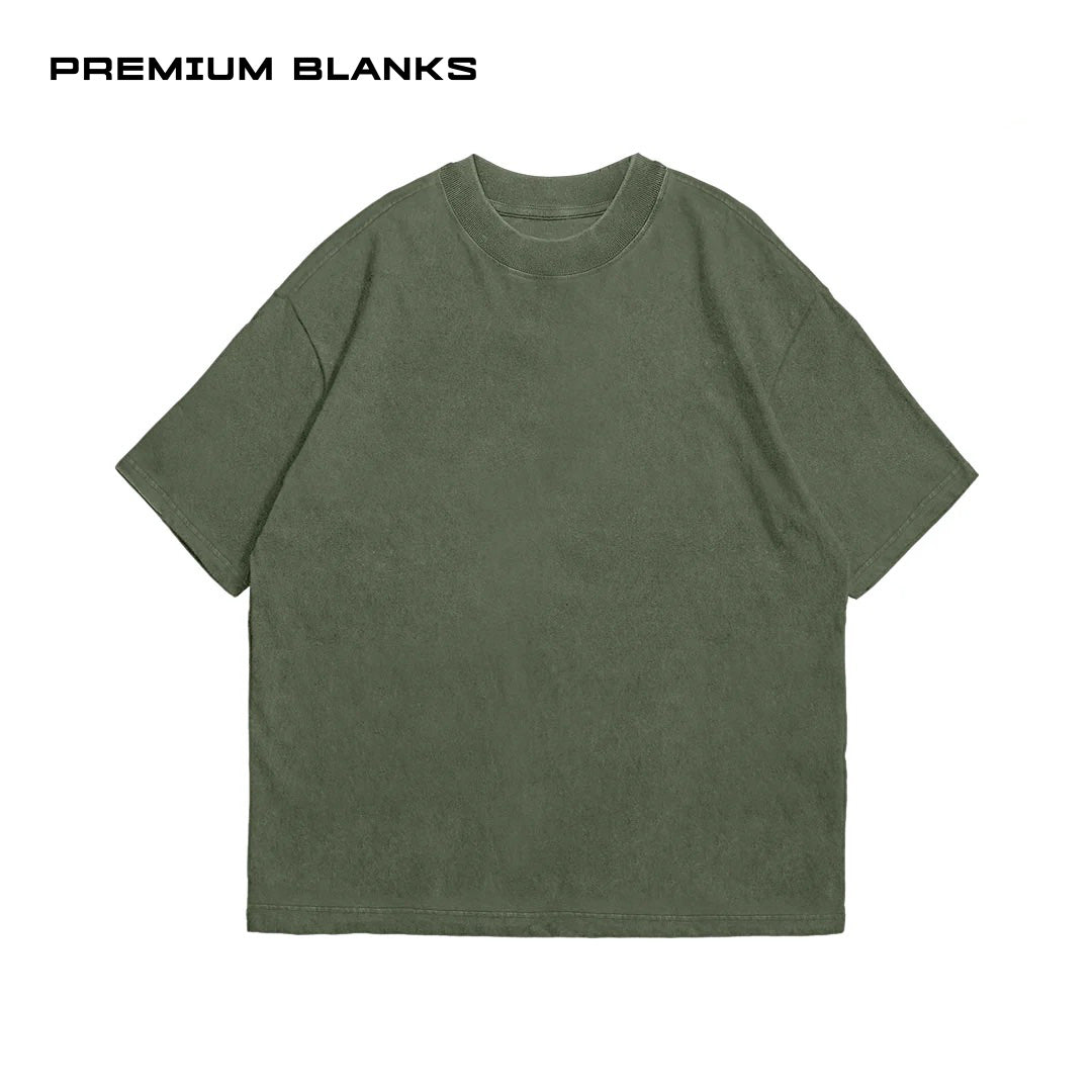 T-SHIRT OLIVO PIGMENT OVERSIZED 240 GSM 100% ALGODÓN HEAVYWEIGHT COTTON