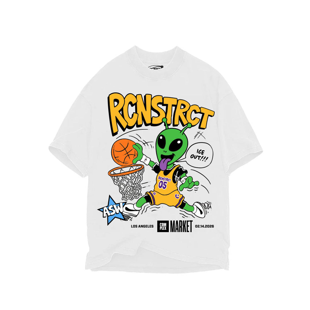ASW ALIEN DUNK TEE X RCNSTRC OVERSIZED HEAVYWEIGHT 240 GSM 100% ALGODÓN BLANCO