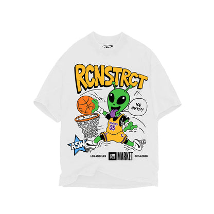 ASW ALIEN DUNK TEE X RCNSTRC OVERSIZED HEAVYWEIGHT 240 GSM 100% ALGODÓN BLANCO