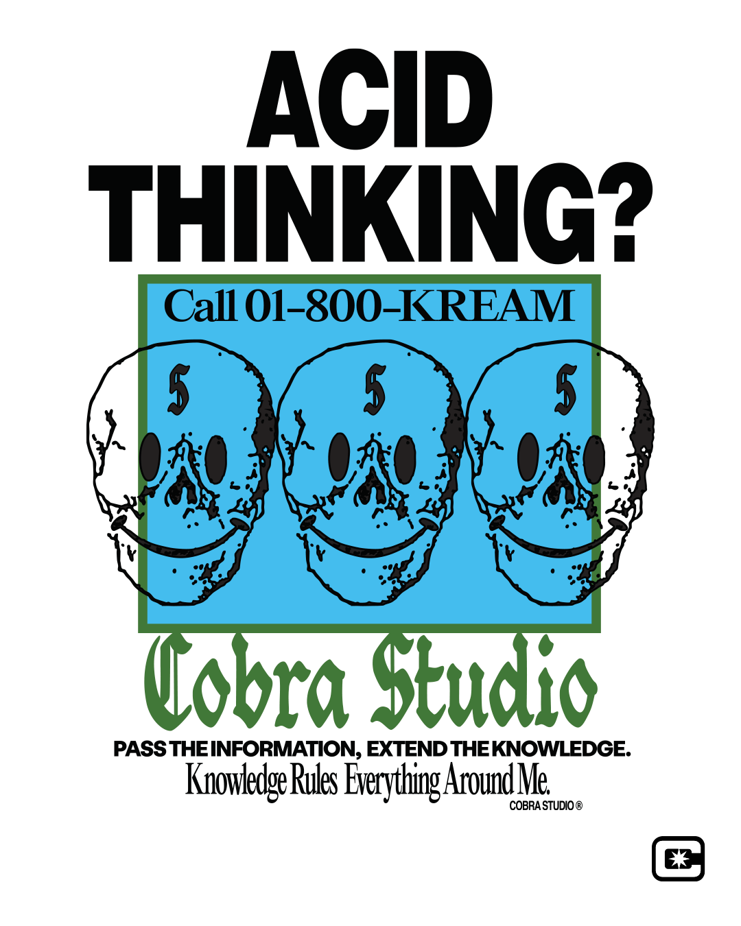 ACID THINKING OVERSIZED HEAVYWEIGHT 240 GSM 100% ALGODÓN HUESO