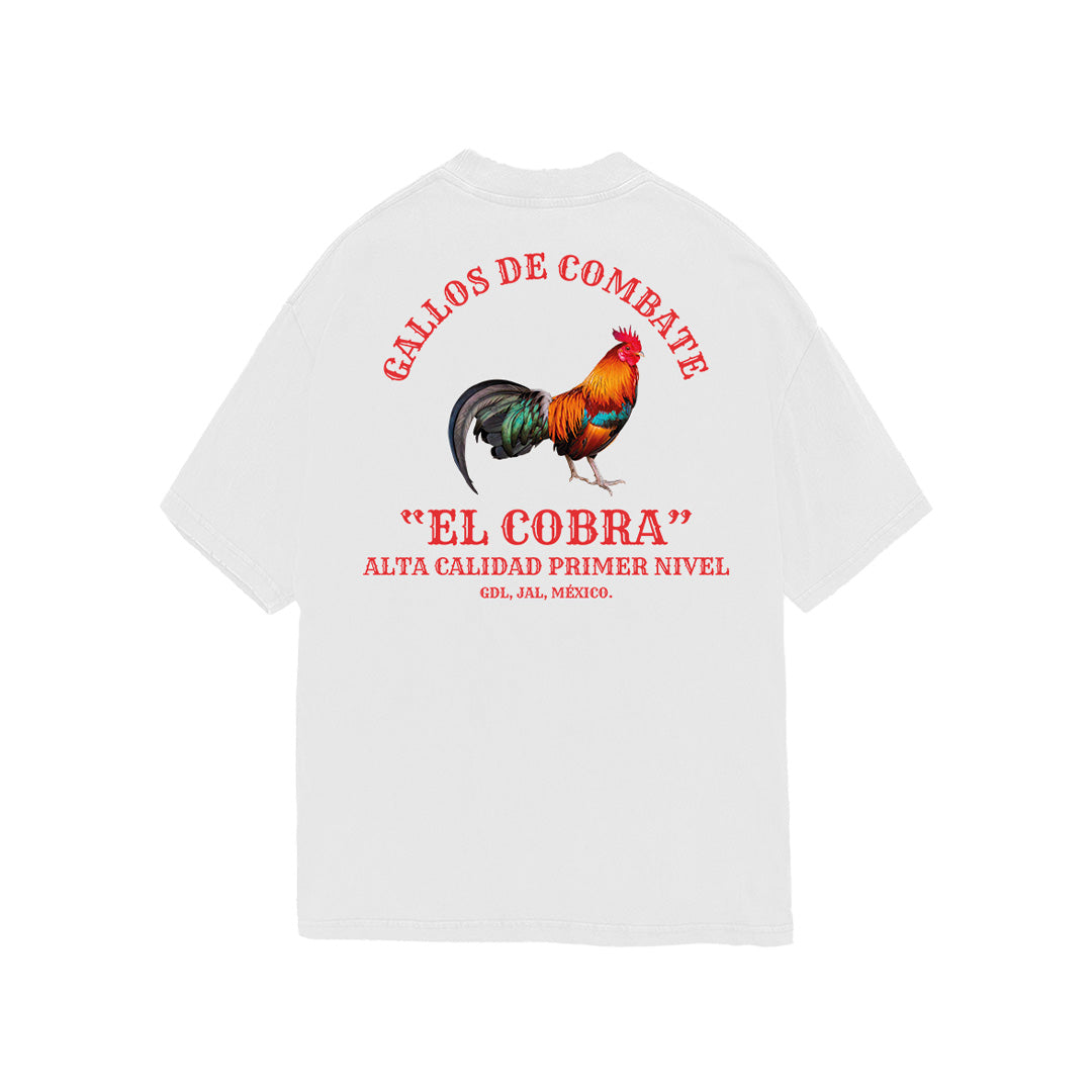 GALLOS "EL COBRA" OVERSIZED HEAVYWEIGHT 240 GSM 100% ALGODÓN BLANCO