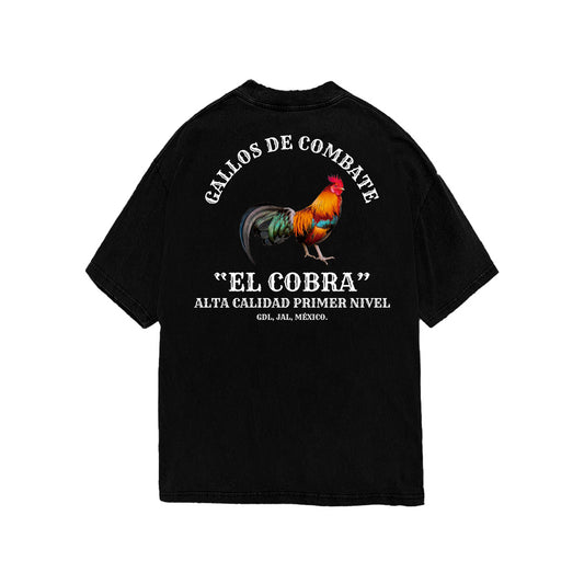 GALLOS "EL COBRA" OVERSIZED HEAVYWEIGHT 240 GSM 100% ALGODÓN NEGRO