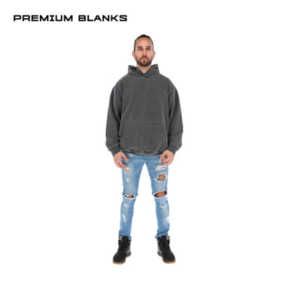 HOODIE NEGRO PIGMENT DYE OVERSIZED 400 GSM 100% ALGODÓN HEAVYWEIGHT COTTON