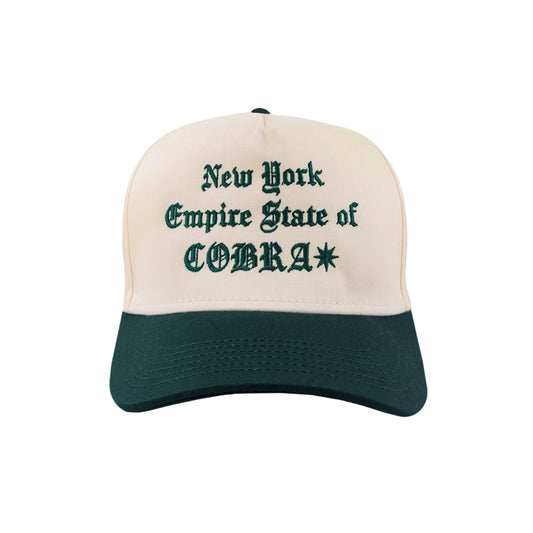 NY  Empire State of COBRA Baseball Cap Verde / Hueso