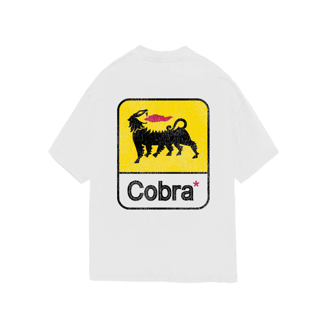 AGIP LOGO BOOTLEG OVERSIZED HEAVYWEIGHT 240 GSM 100% ALGODÓN BLANCO