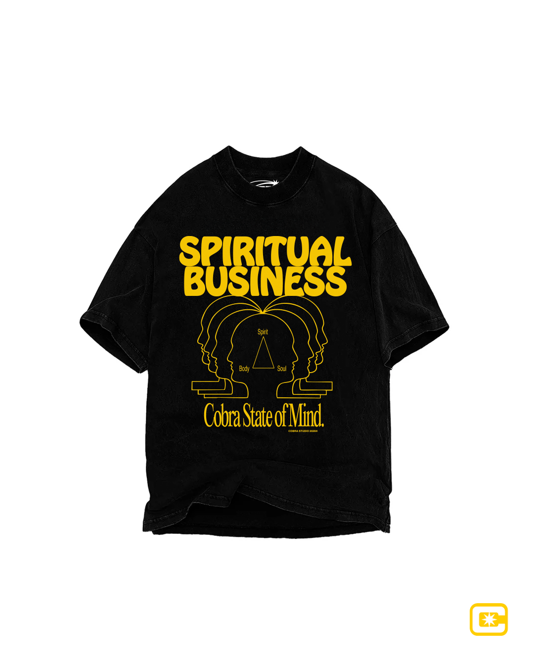 SPIRITIUAL BUSSINES OVERSIZED HEAVYWEIGHT 240 GSM 100% ALGODÓN NEGRO