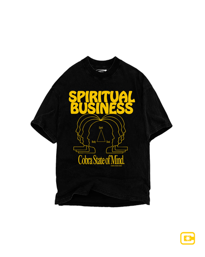 SPIRITIUAL BUSSINES OVERSIZED HEAVYWEIGHT 240 GSM 100% ALGODÓN NEGRO