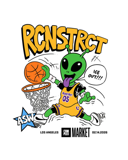 ASW ALIEN DUNK TEE X RCNSTRC OVERSIZED HEAVYWEIGHT 240 GSM 100% ALGODÓN BLANCO