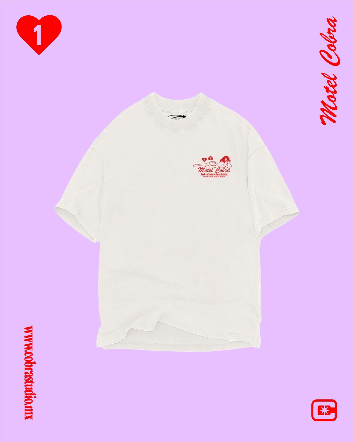 MOTEL COBRA OVERSIZED HEAVYWEIGHT 240 GSM 100% ALGODÓN HUESO