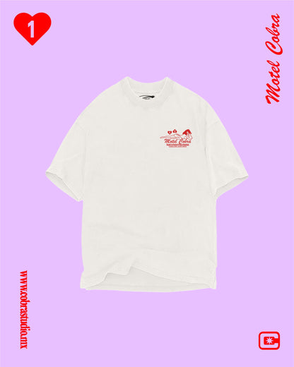 MOTEL COBRA OVERSIZED HEAVYWEIGHT 240 GSM 100% ALGODÓN HUESO