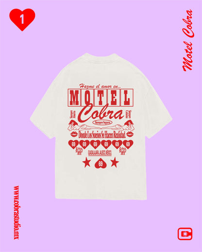 MOTEL COBRA OVERSIZED HEAVYWEIGHT 240 GSM 100% ALGODÓN HUESO