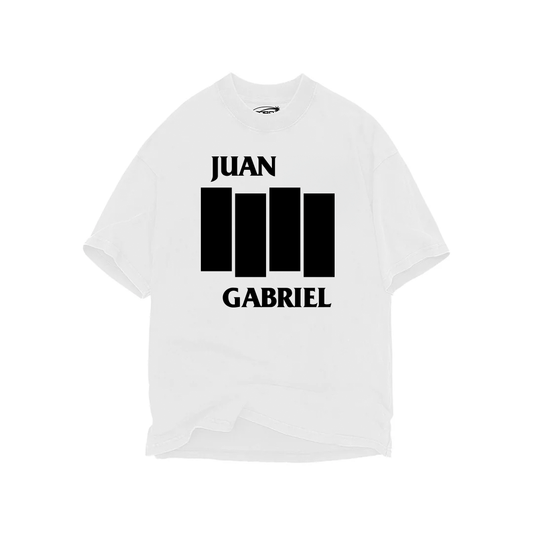 JUAGA BLACK FLAG BOOTLEG OVERSIZED HEAVYWEIGHT 240 GSM 100% ALGODÓN BLANCO