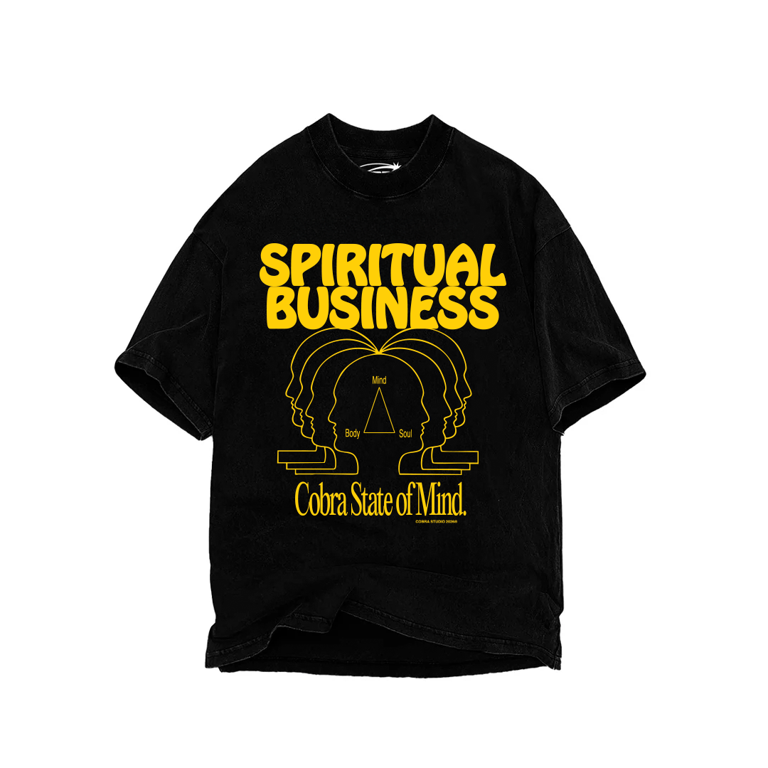 SPIRITIUAL BUSINESS OVERSIZED HEAVYWEIGHT 240 GSM 100% ALGODÓN NEGRO