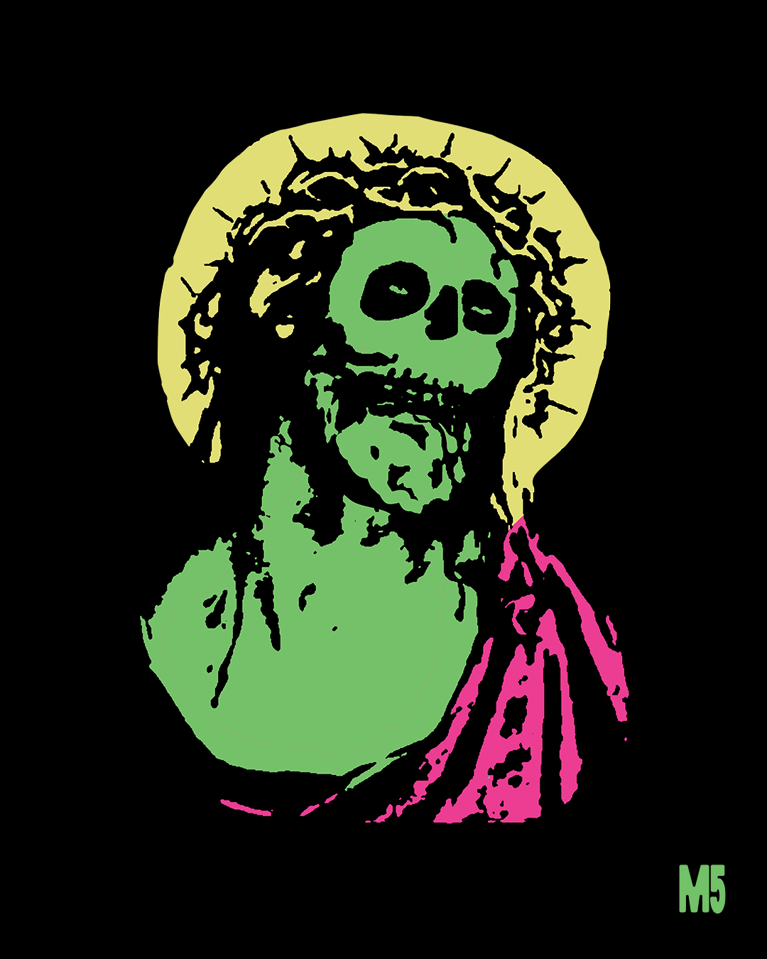 CRISTO MISFIT X MACRODOSIS M5 OVERSIZED HEAVYWEIGHT 240 GSM 100% ALGODÓN NEGRO