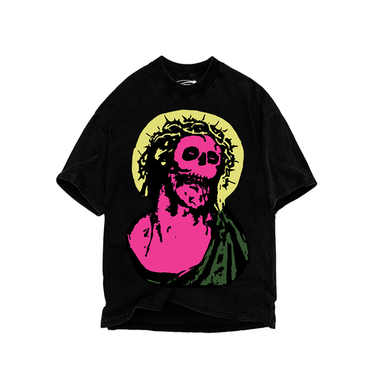 CRISTO MISFIT X MACRODOSIS M5 OVERSIZED HEAVYWEIGHT 240 GSM 100% ALGODÓN NEGRO