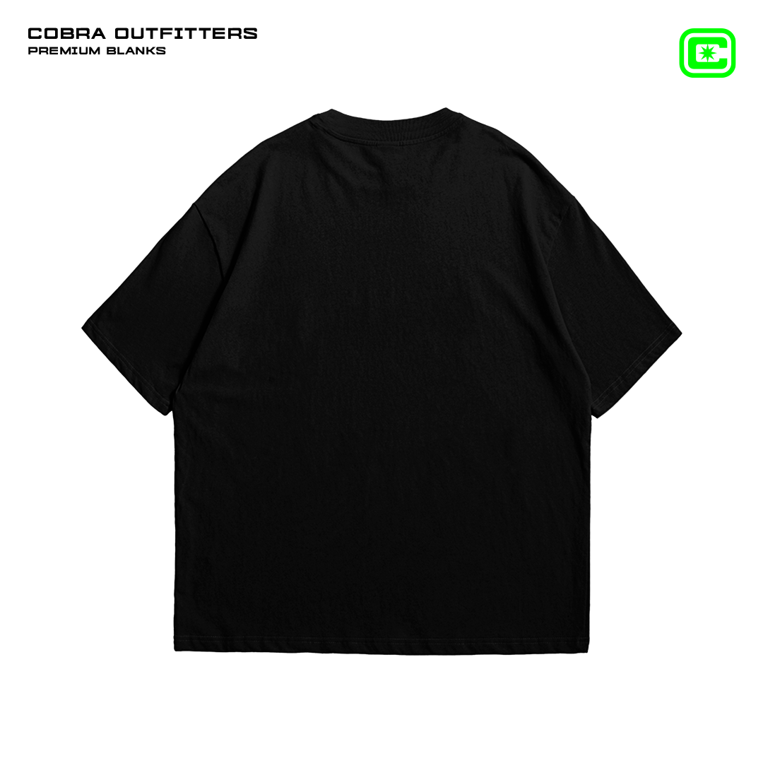 T-SHIRT NEGRO OVERSIZED 240 GSM 100% ALGODÓN HEAVYWEIGHT COTTON