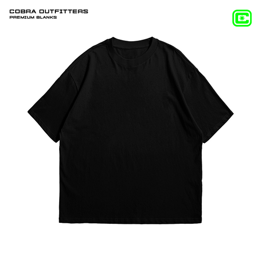 T-SHIRT NEGRO OVERSIZED 240 GSM 100% ALGODÓN HEAVYWEIGHT COTTON