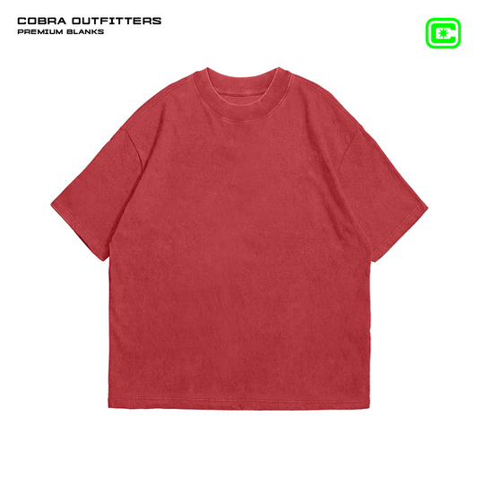 T-SHIRT ROJO PIGMENT OVERSIZED 240 GSM 100% ALGODÓN HEAVYWEIGHT COTTON