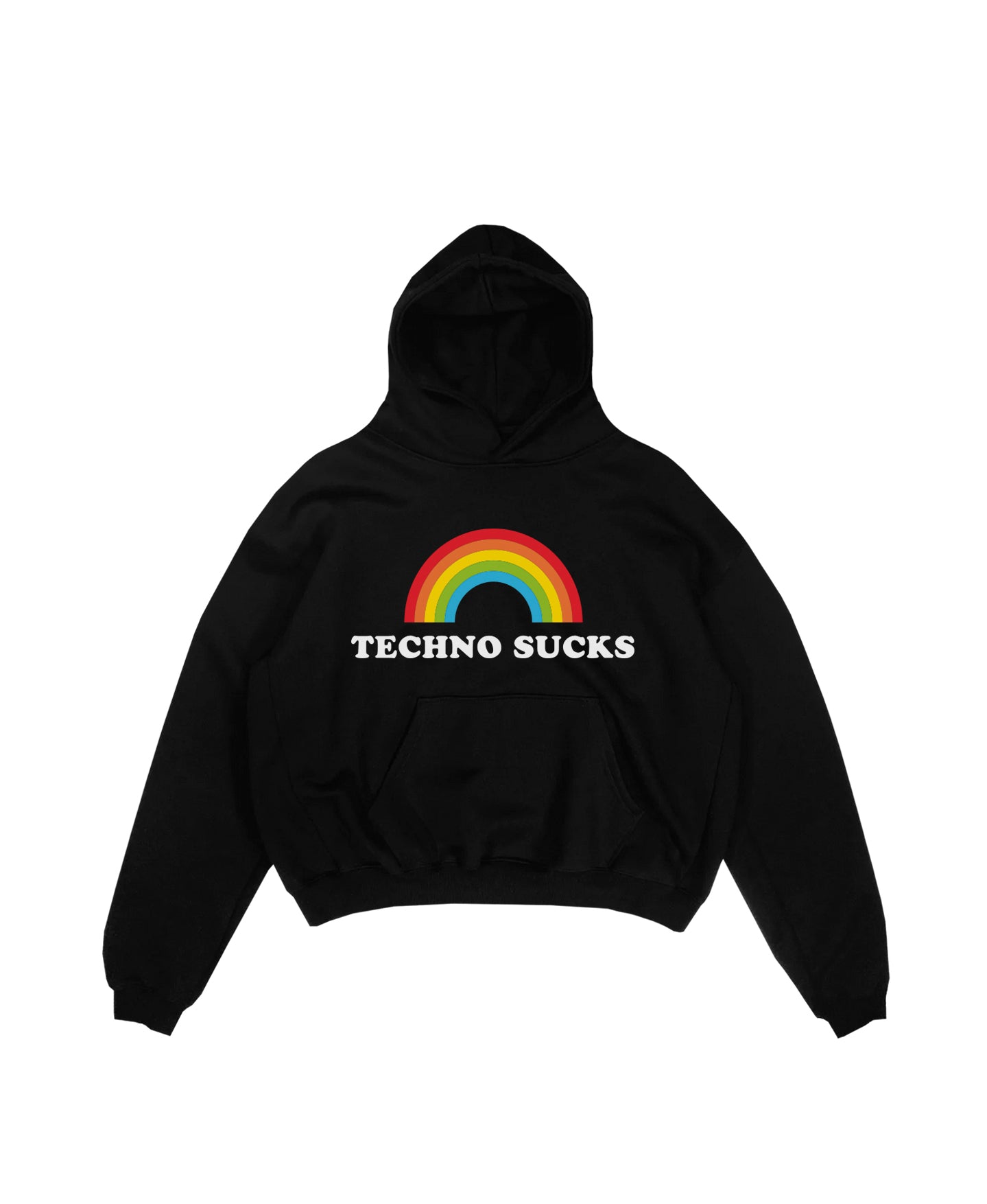 HOODIE TECHNO SUCKS OVERSIZED HEAVYWEIGHT 440 GSM 100% ALGODÓN NEGRO