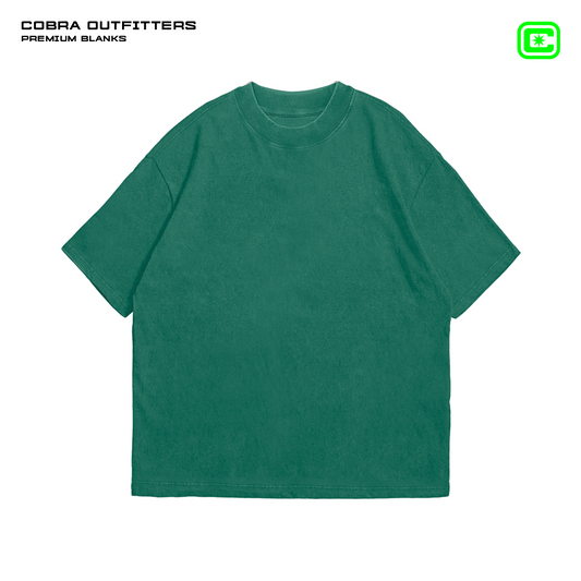 T-SHIRT VERDE PIGMENT OVERSIZED 240 GSM 100% ALGODÓN HEAVYWEIGHT COTTON