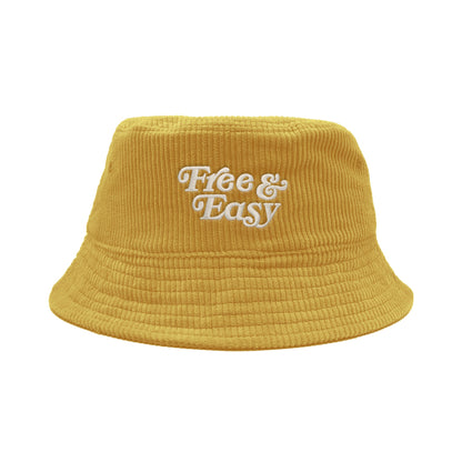 FREE & EASY DON'T TRIP FAT CORDUROY BUCKET HAT GOLD