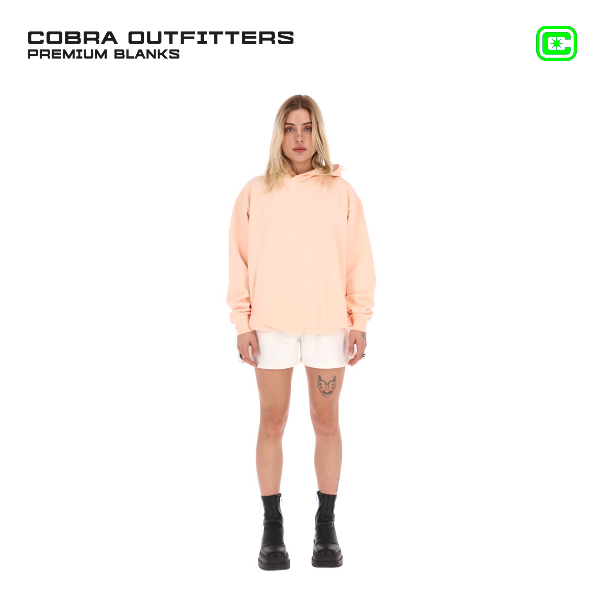 HOODIE PEACH OVERSIZED 400 GSM 100 ALGODON HEAVYWEIGHT COTTON XL
